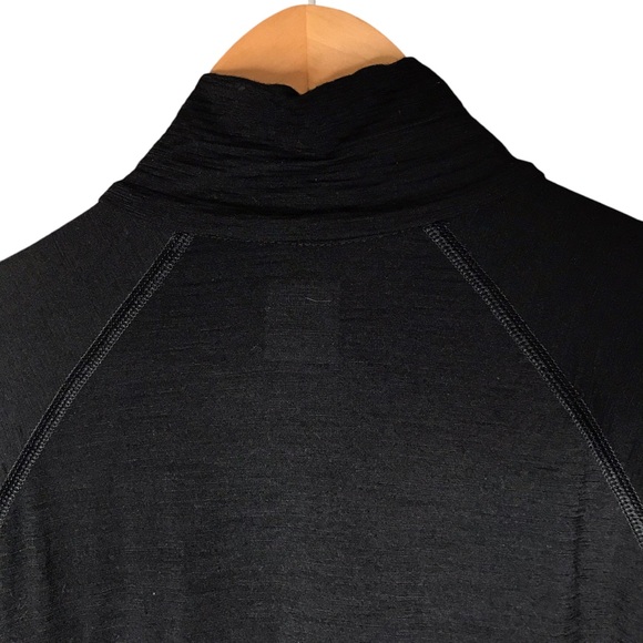 Icebreaker Merino Wool Bodyfit 150 Base Layer 1/4 Zip Black Trim Fit Men's Large - Picture 10 of 13